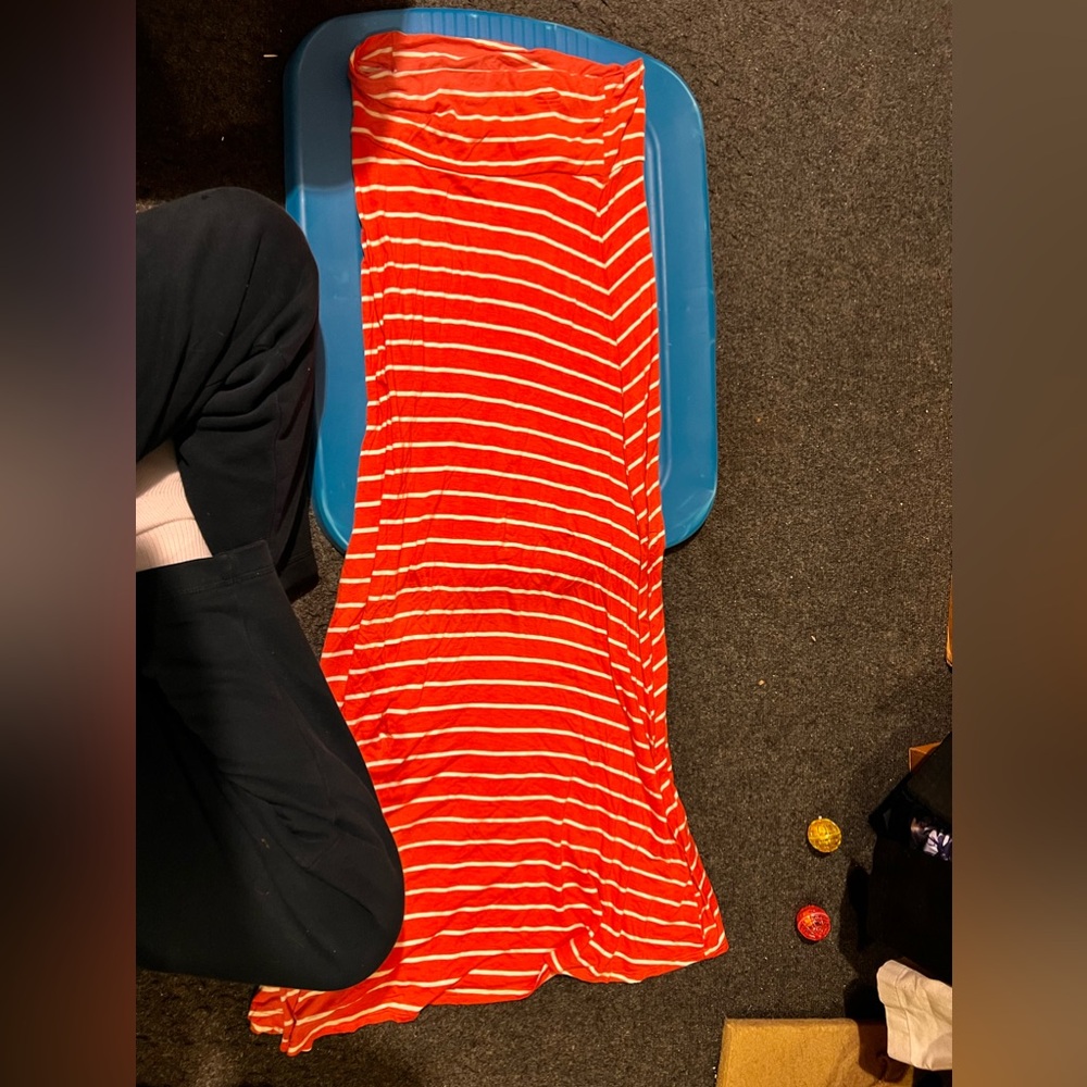 Charlotte Russe Orange and White Striped Skirt